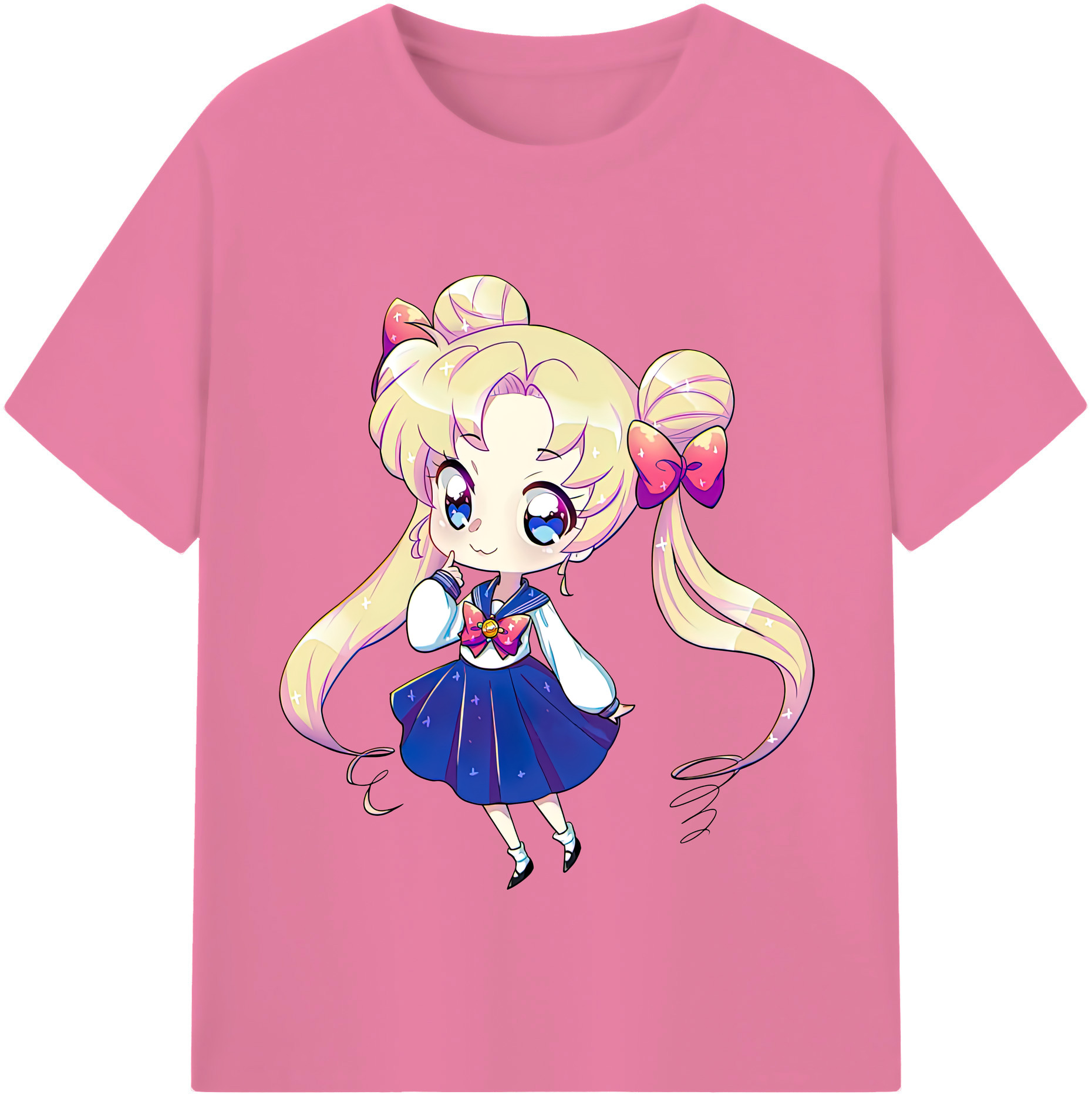 （画像用） 美少女戦士セーラームーン 月野 うさぎ つきの うさぎ Sailor Moon Tsukino Usagi 綿100％半袖Tシャツ（フロントプリント）